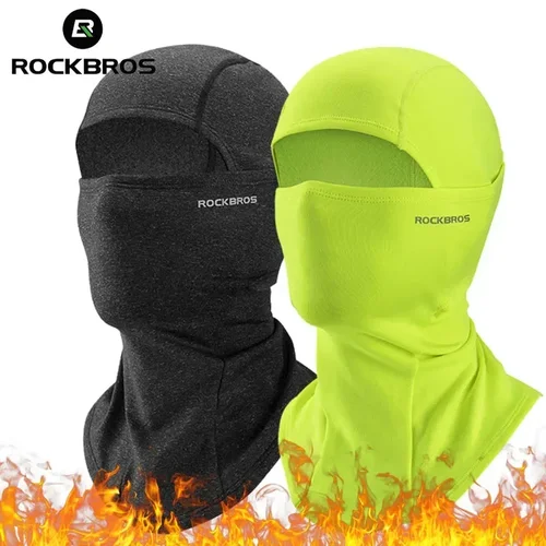ROCKBROS-pasamontañas para mantener el calor, casco de motocicleta para hombre y mujer, gorro interior para ciclismo, esquí, máscara facial térmica a prueba de viento, invierno