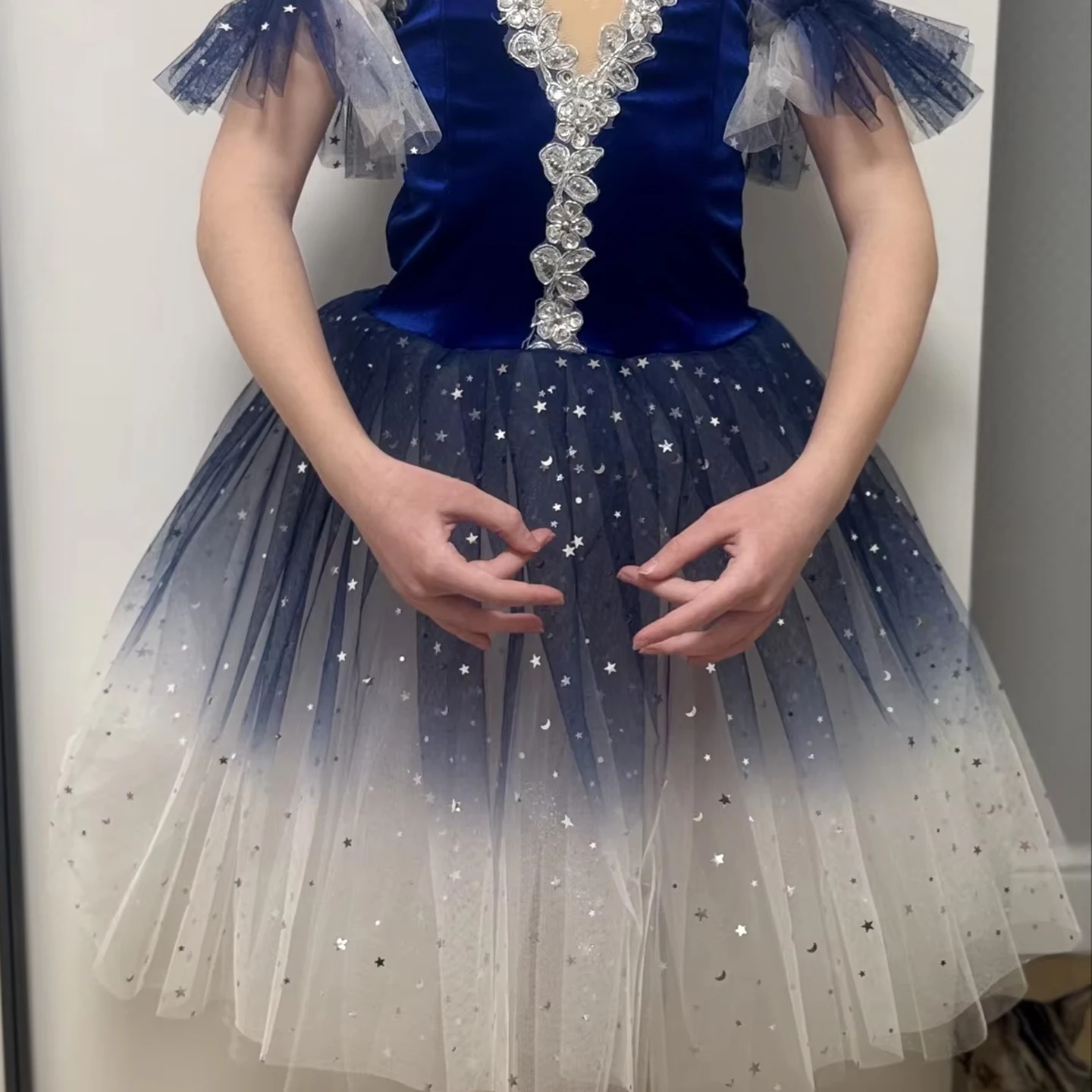 Jupe longue de danse de ballet pour enfants, ceinture de condole, voile adulte, vêtements de performance, robe de princesse à paillettes, uniformes