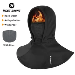 WEST BIKING Winter Cycling Cap Hat Warm Fleece Thermal Men Hood Windproof Sport Scarf Balaclava Ski MTB Bike Motorcycle Headwear