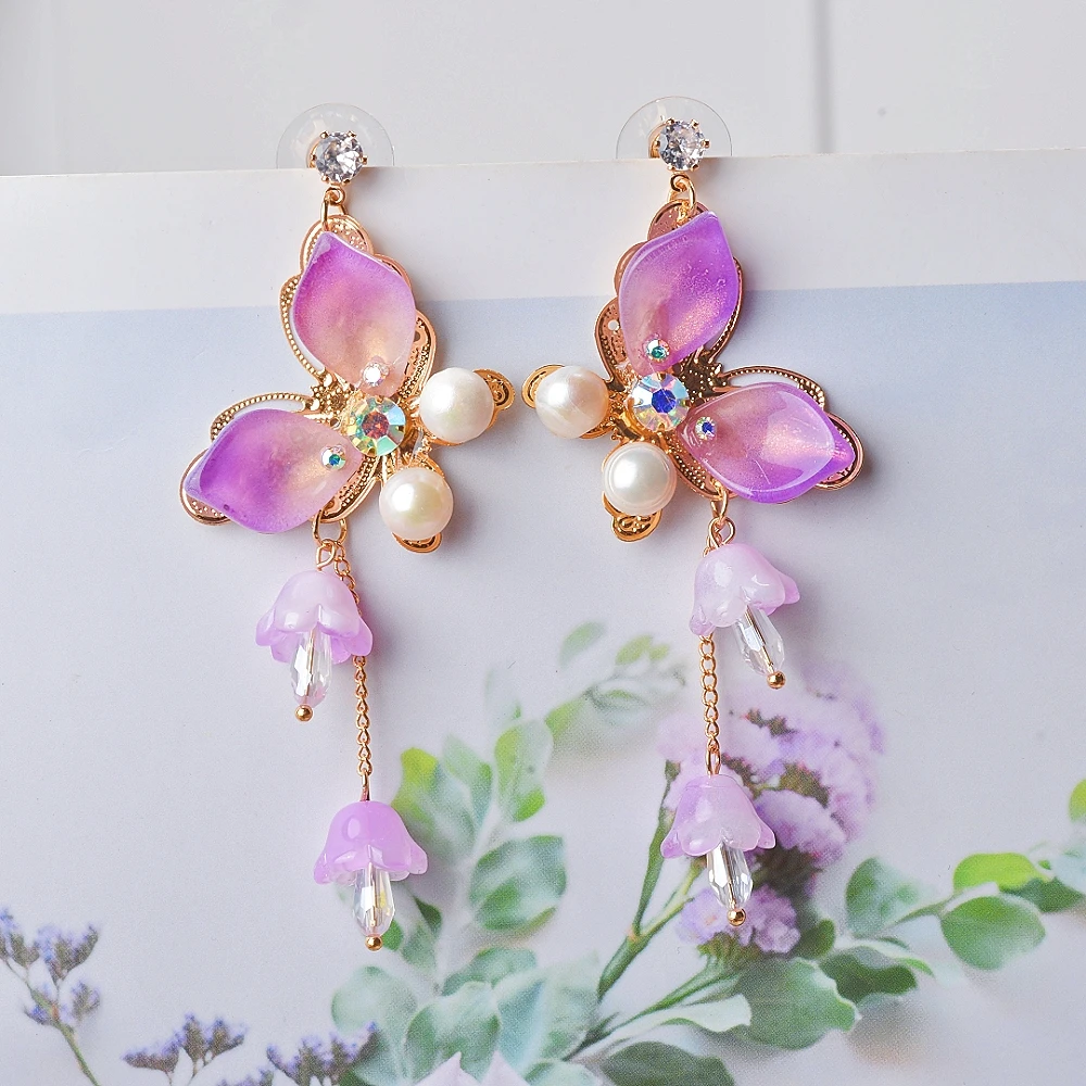 Big Fringed Dangle Flowers Earring Pendientes Exaggrated Long Tassel Earrings Thread Statement Drop Earrings