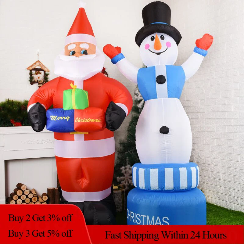 360 Degree  Rotation Inflatable Santa Claus Outdoors Christmas Decorations for Home Yard Garden Decoration Merry Christmas