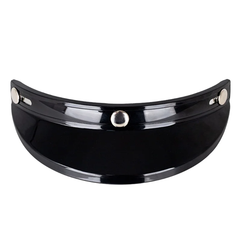 Helmet Peak Shield 3 Snap-Button Visor Flip Up Wind Shield Open Face 3/4 Retro Motorcycle Helmet Sun Shade Protector