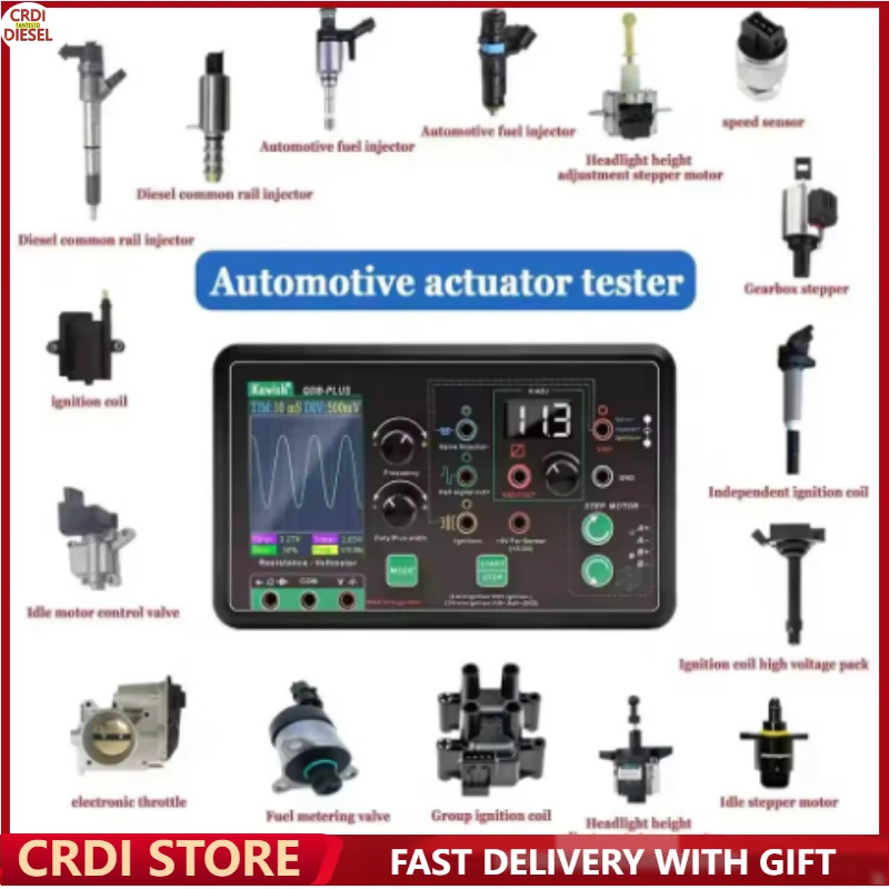 QDB-PLUS für Schrittmotor-Magnetventil-Tester, mehrsprachiges Auto-Diagnosetool mit Oszilloskop, PWM-Generator und Multimeter – Detail 1