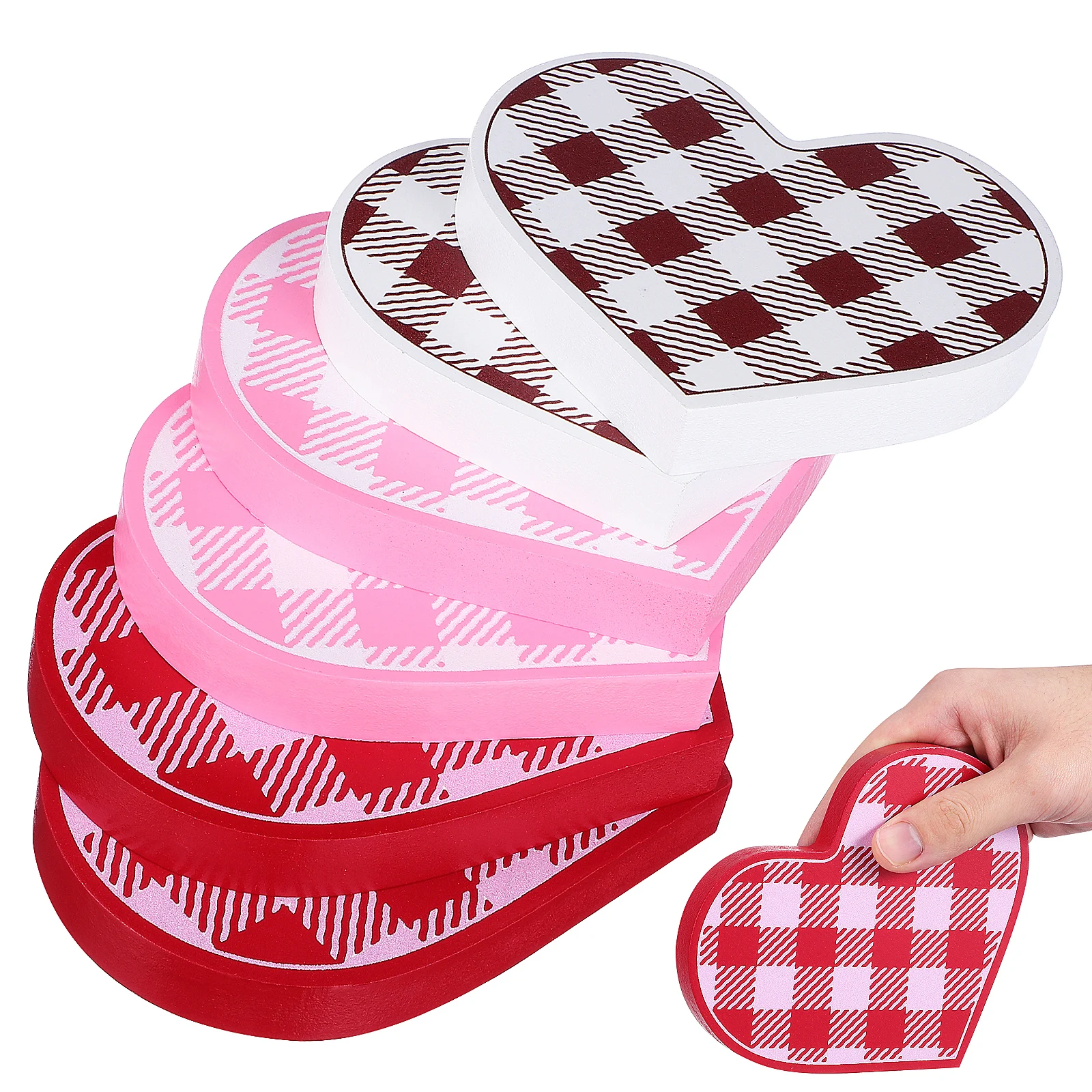

6 Pcs Valentines Day Decor For Table Heart Ornaments Rustic Wooden Decor for Home Table Gifts Car Interior Accessories