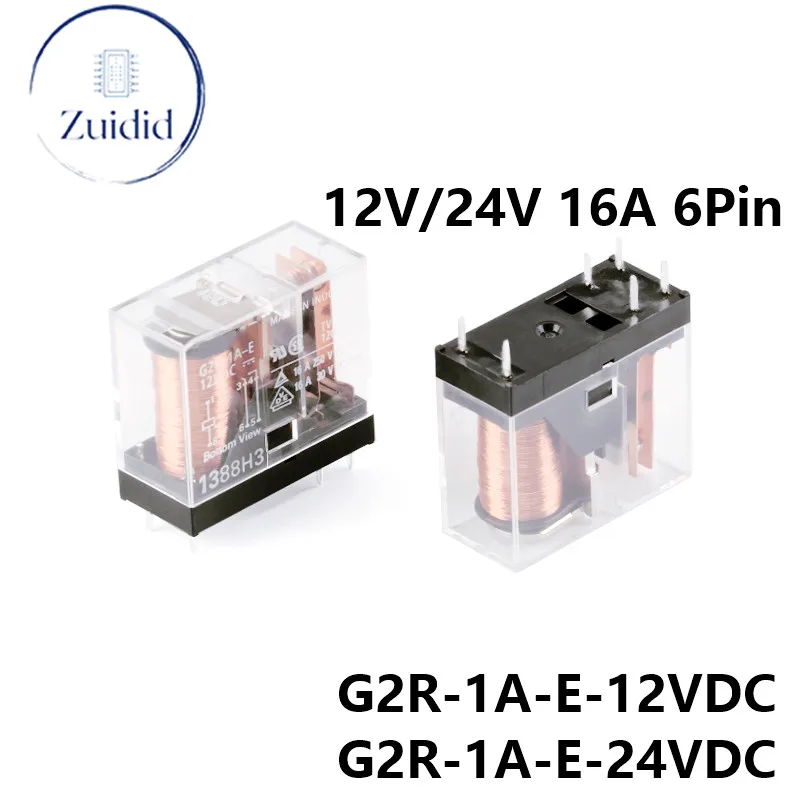 2pcs/1pc Power Relay G2R-1A-E-12VDC G2R-1A-E-24VDC G2R-1A DC 12V 24V 16A 6PIN Relays One Set Of Normally Open NO