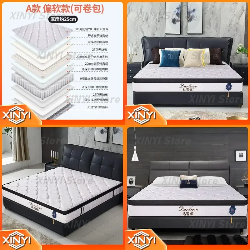 Latex Pocket Spring Mattress for Hotel Style Luxury Hybrid Mattress Roll Packed Compressed for Bedroom Home Mattress for