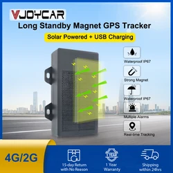 Newest Solar Powered Car GPS Tracker 180-Day Standby Asset Container Magnet Locator Waterproof Dismount Shock Alarm Free APP