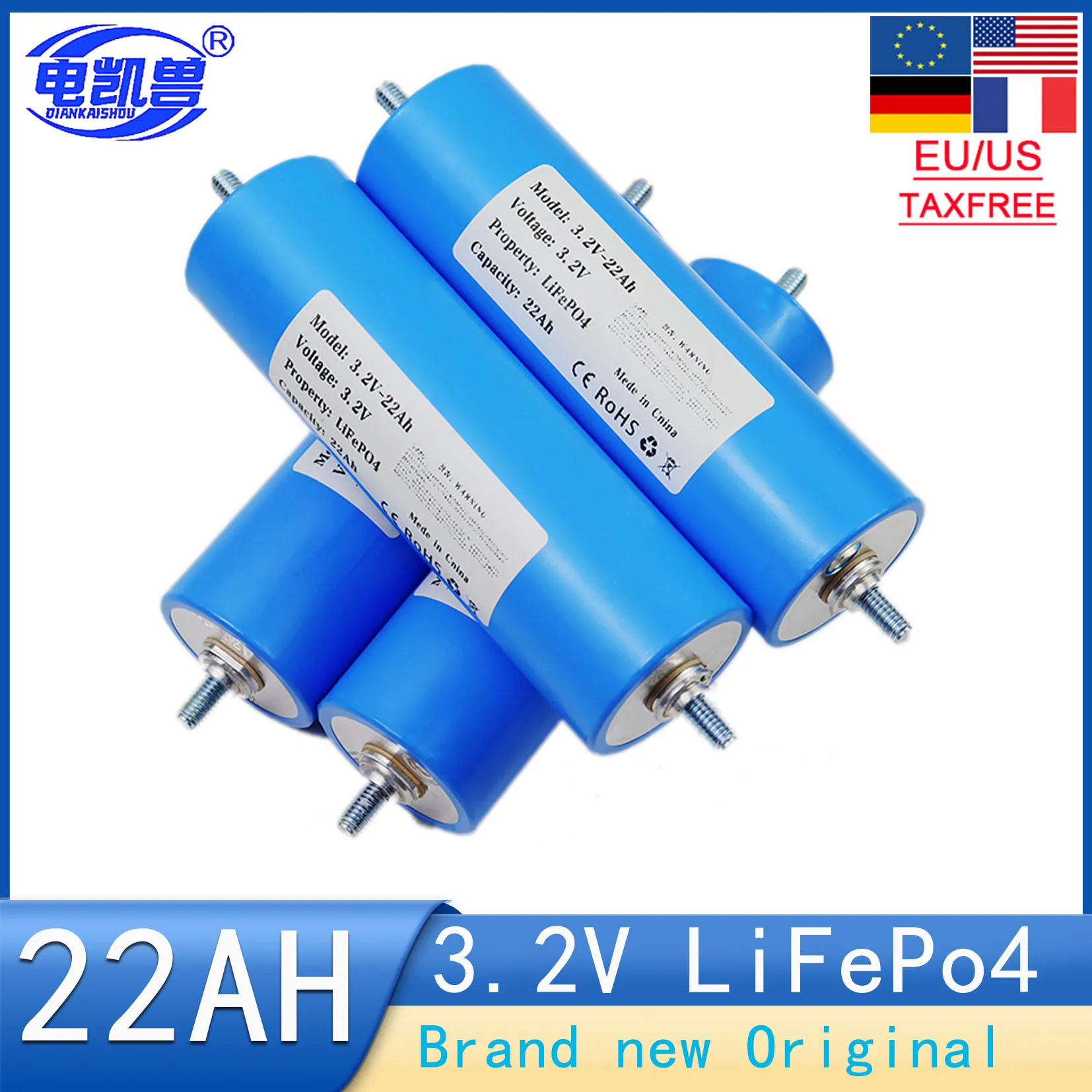 

New 3.2V 22Ah LiFePO4 Battery A-level 3C Discharge 22000mAh Large Capacity DIY12V 24V Solar Energy Storage RV Outdoor Battery