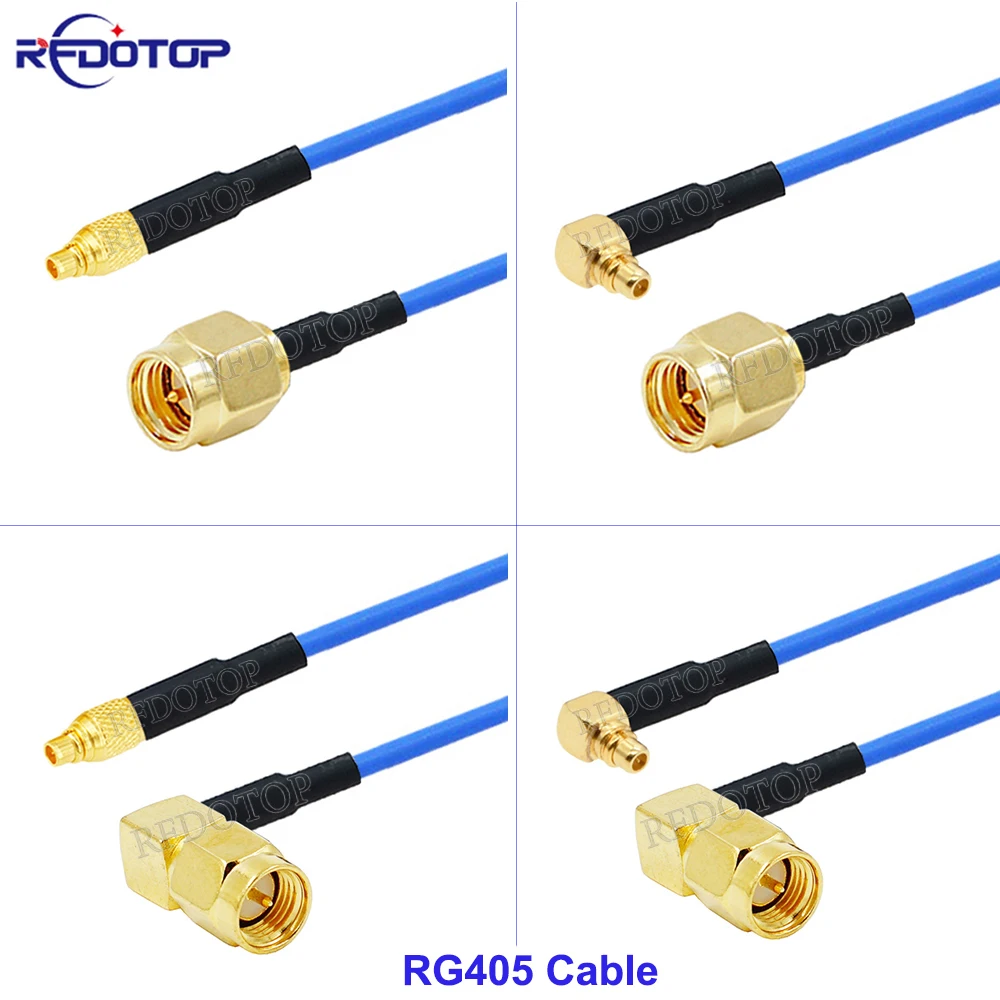 1PCS RG405 SMA to MMCX Type Connector SMA Male/Female to MMCX Male Straight/ Right Angle 90° High Frequency RG-405 086 Jumper