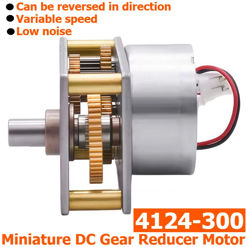 4124-300 DC Speed Reducer Motor, Capable of Forward and Reverse Rotation, Adjustable Speed, Low-noise Motor