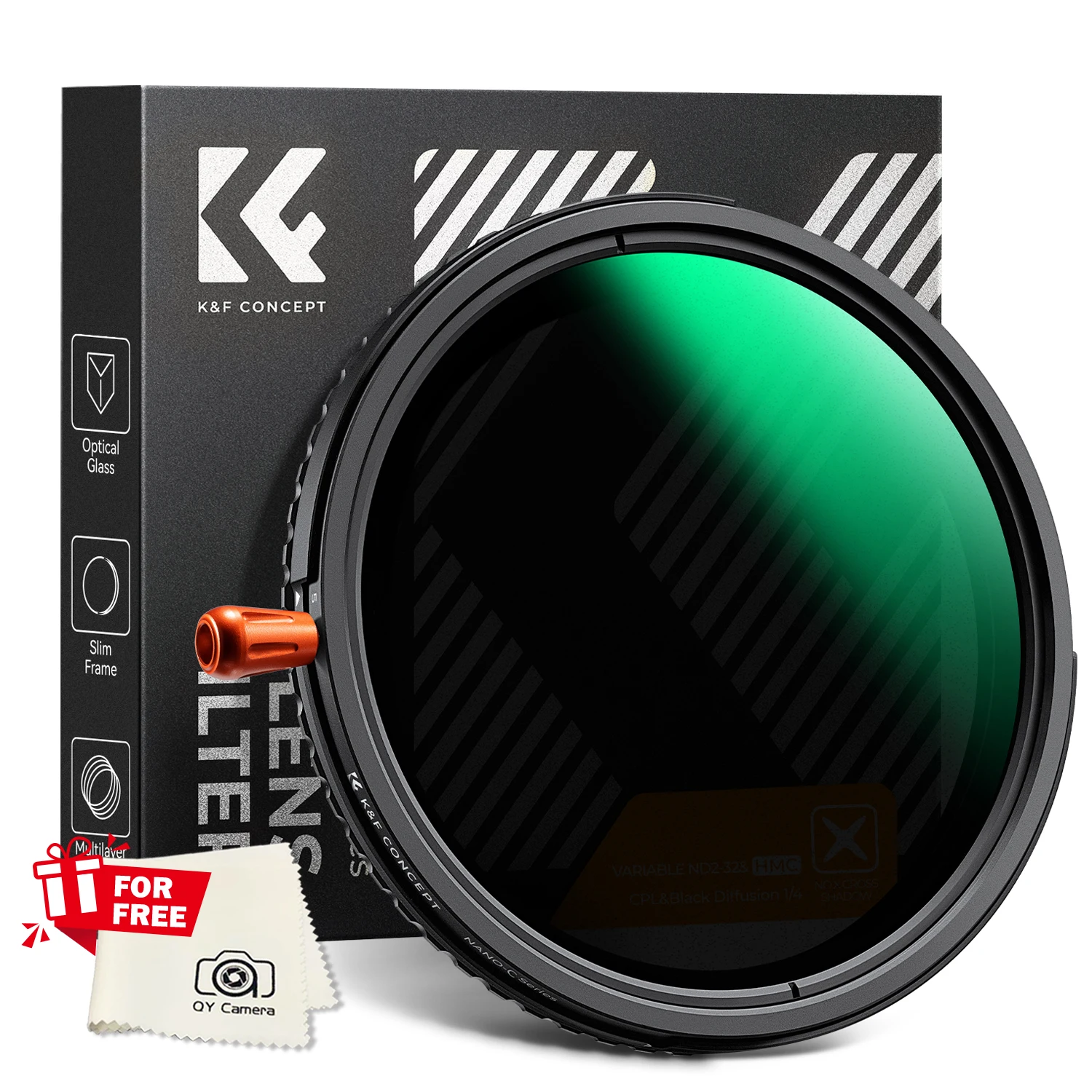 K&F Concept 3in1 Filter ND CPL 1/4 Black Diffusion Filter ND2-ND32 1/4 Black Mist Pro Filter Multifunction Filter 67mm 37-82mm