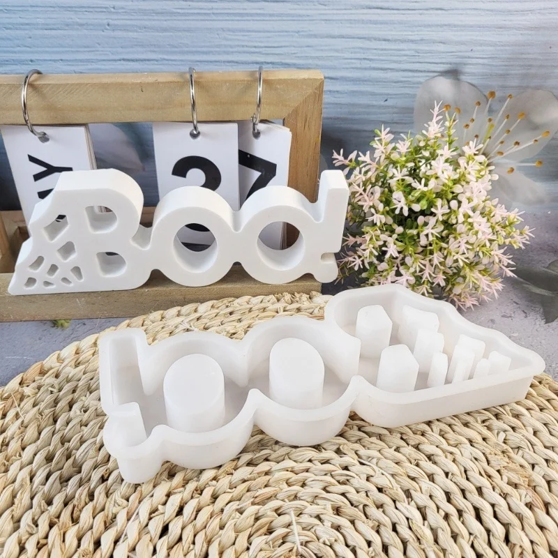 Moule en silicone pour plugin de bougies effrayantes pour Halloween, gypse bricolage, décoration de bureau, ornement d'élection, moule en résine xy, rangement artisanal