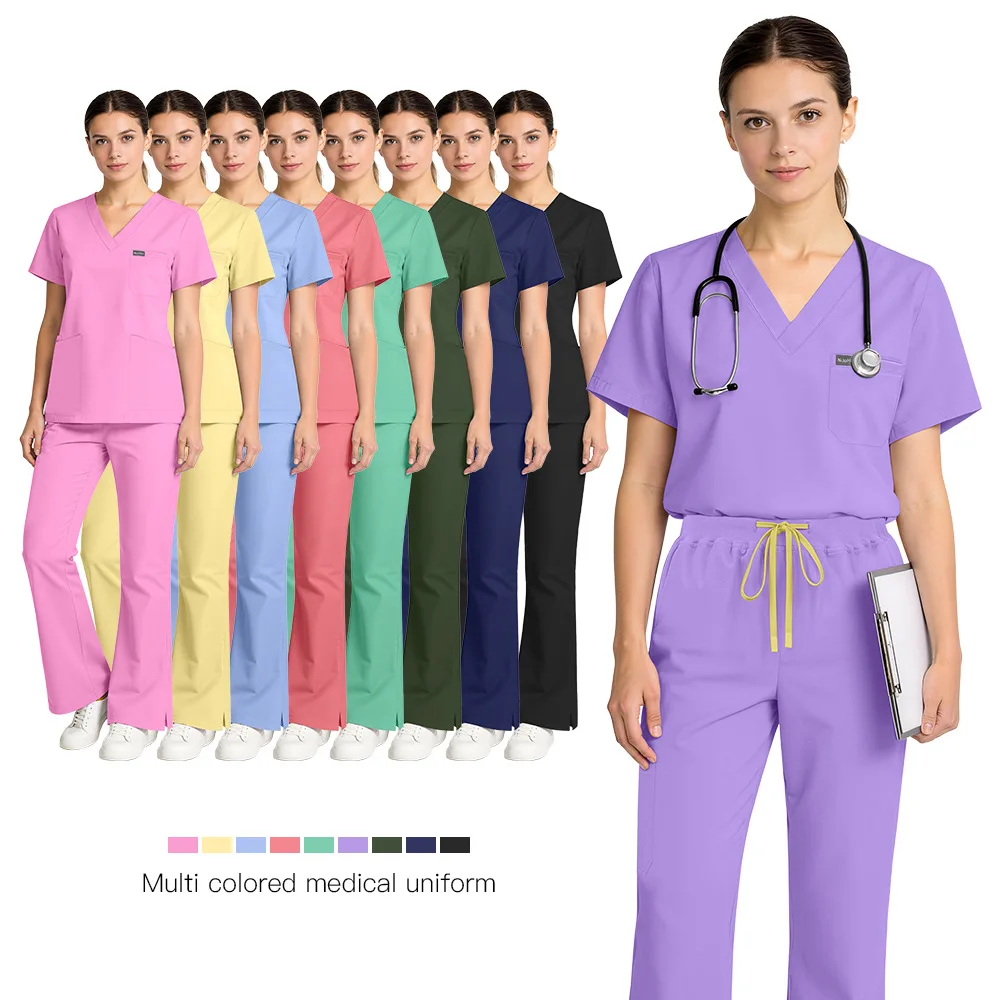 Summer New Operating Room Short Sleeve Split Clothes Set Hand Washing Medical Aesthetic Dental Oral Clinic Workwear