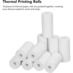 Printable Paper Rolls Mini Printer Paper 10 Rolls  Thermal Label 57 X 25mm White Printable Heat Sensitive Thermal Paper Rolls