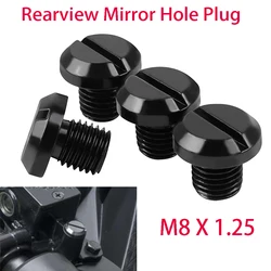Motorcycle M8x1.25 CNC Rear view Mirror Hole Plugs Screws Rearview Mirror Holder For Kawasaki Z650 Z750 Z800 Z900 Z900RS Z1000