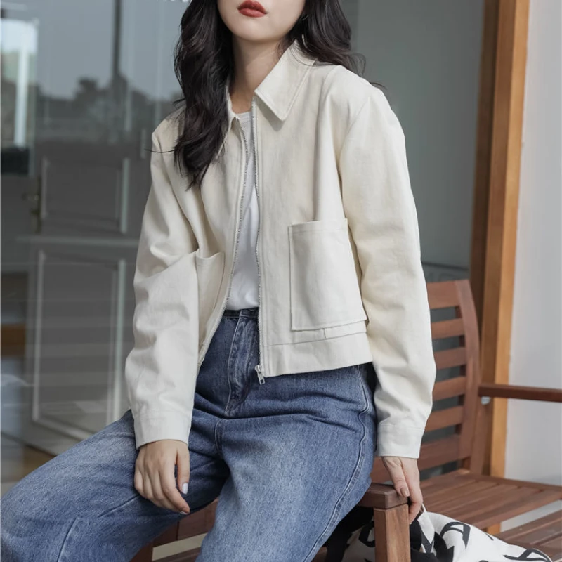 Basic Jackets Women Solid Vintage Slim Office Ladies Leisure Female Outerwear Korean Short Style Chic Spring Autumn New Arrival