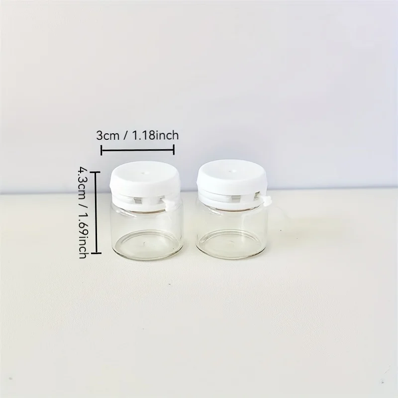 2Pcs Compact Face Cream Jar 10/5Ml Empty Bottle Glass Facial Mask Wide Mouth Flap Bottles Cosmetics Skincare Refillable Bottles