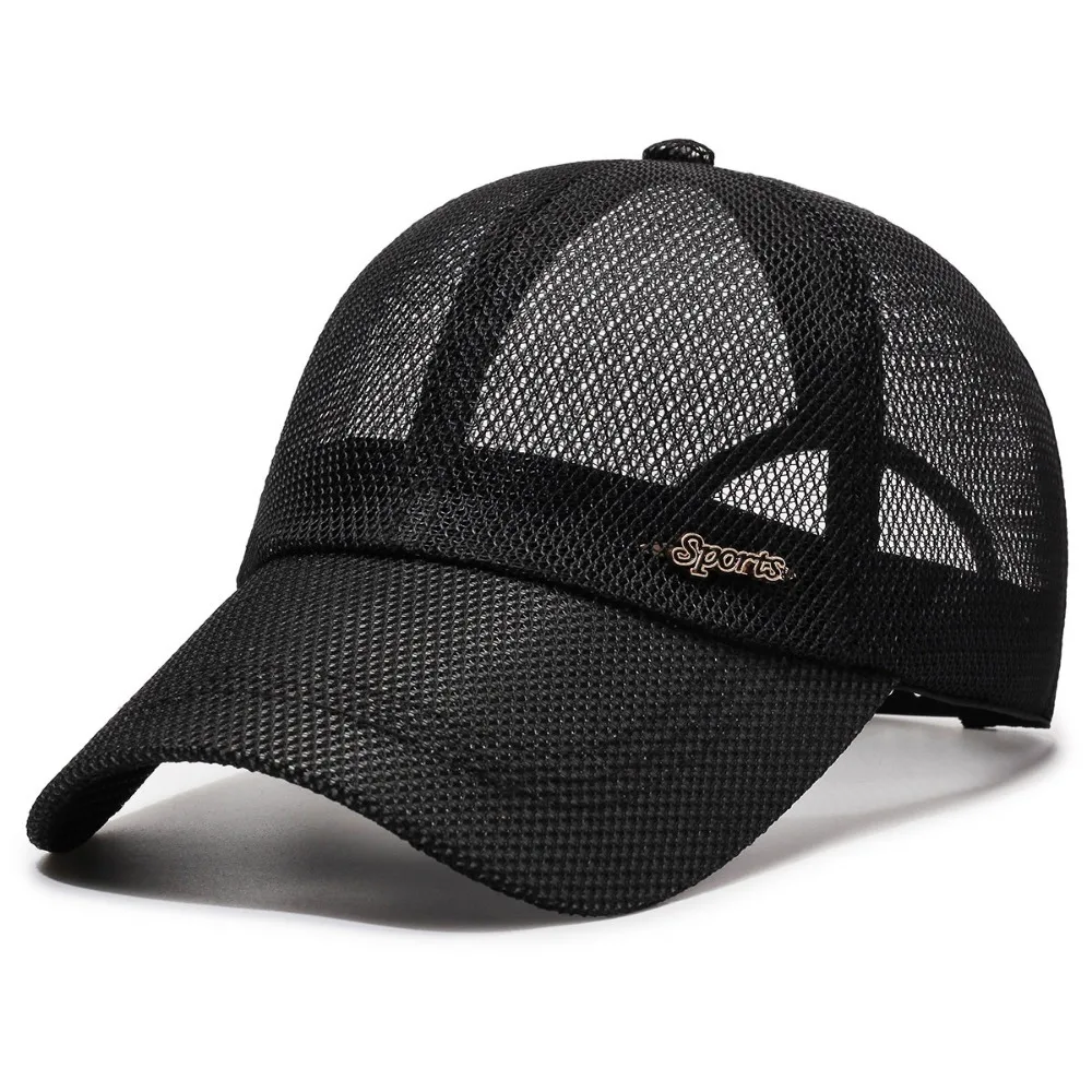 

Sun Hats Quick-dry Letter Mesh Baseball Cap Breathable Lightweight Snapback Hat Adjustable Translucent Sports Mesh Caps Unisex