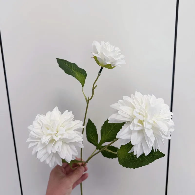 Realistische Seiden-Dadlias für Hochzeit, Party, Weihnachtskranz, Geburtstag, DIY, Zuhause, Büro, Vase, Dekoration, künstliche Blume – Detail 5