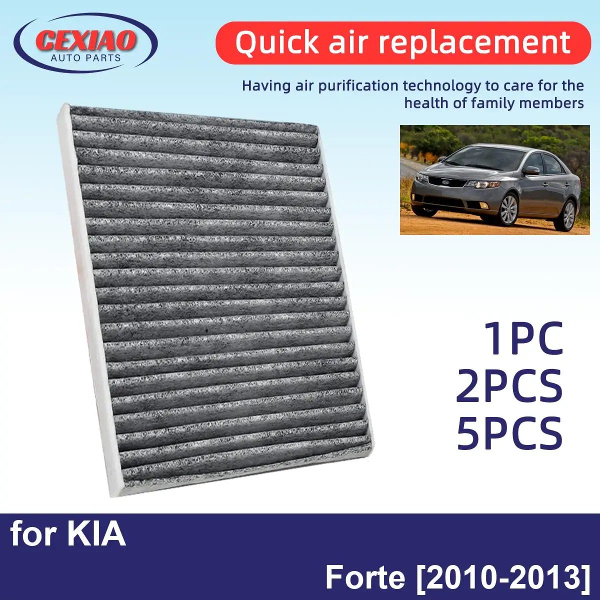 1pc 2pcs  Air Creator Air Conditioner Filter For KIA Forte 2010-2013 High cost performance CF10709 08790-2E200 971292E200