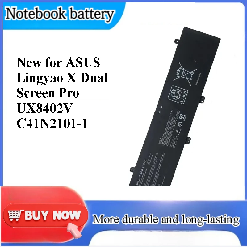 New for ASUS Lingyao X Dual Screen Pro UX8402V C41N2101-1 Notebook Battery Replacement