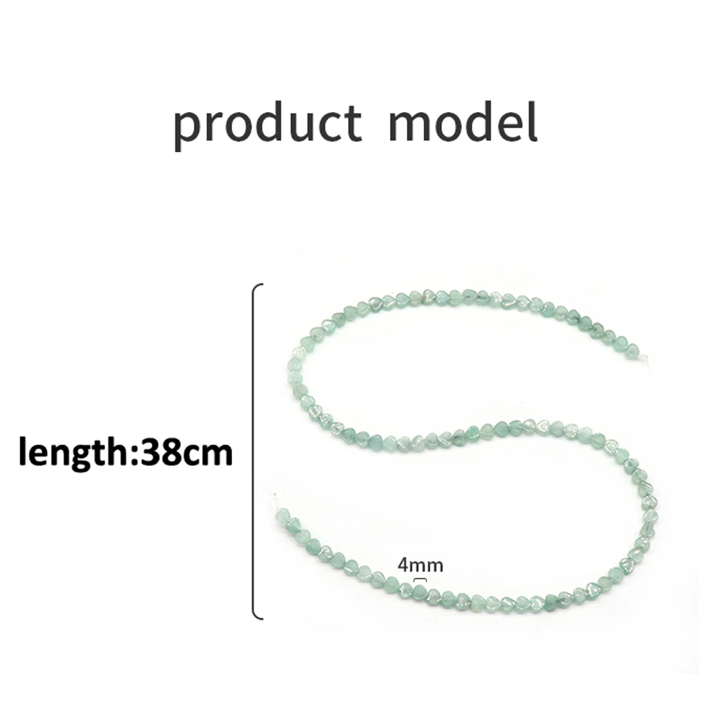 90-100PCS/1 Strand Natural Stone Beads Wholesale Rose Quartz Aventurine Heart Faceted Bead 4mm Jewelry Making DIY Accessories