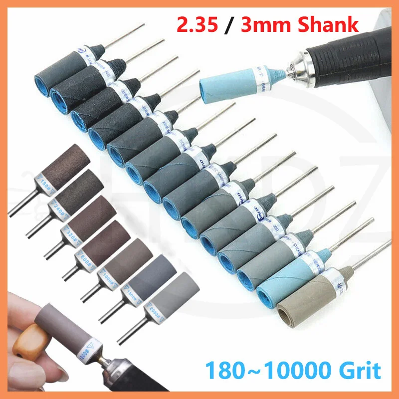 

1Pcs 180~10000 Grit Sanding Drum Sandpaper Stick Abrasive Rotary Tools Sanding Bands Belt 2.35mm 3mm Shank Grinding Wheels Head