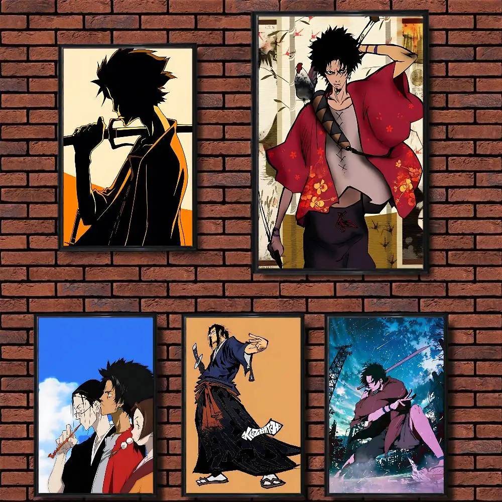 

22nd Samurai Champloo Mugen Poster Prints Wall Art Painting Picture Gift Living Room Bar Restaurant Dec Sticker Large