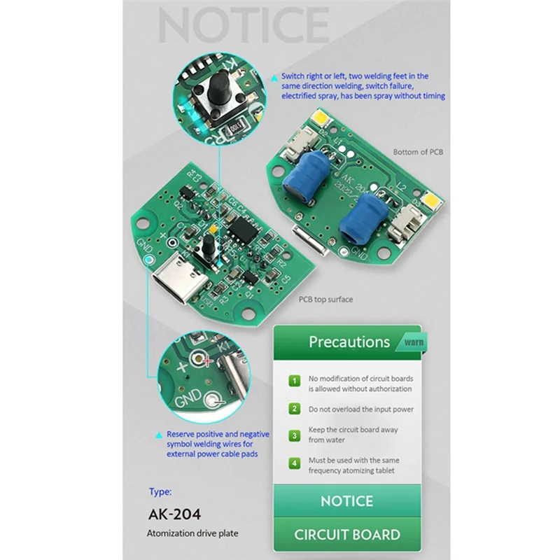 Dual Spray Atomization Module USB Humidifier Driving Circuit Board Atomization Experimental Equipment DIY Incubation