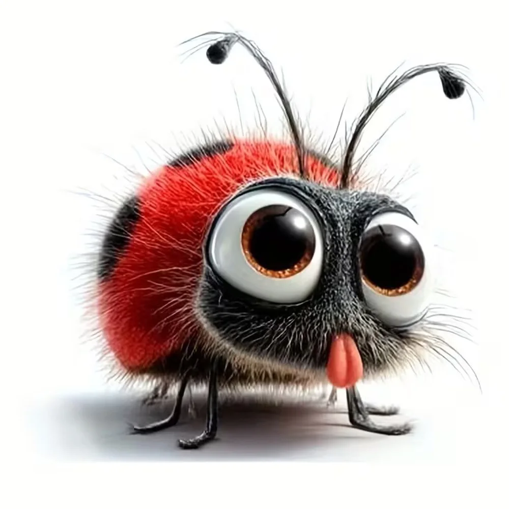 Cartoon Ladybug Tongue Self-Adhesive Stickers, Bedroom Entryway Living Room Porch Home Decoration Wall Stickers
