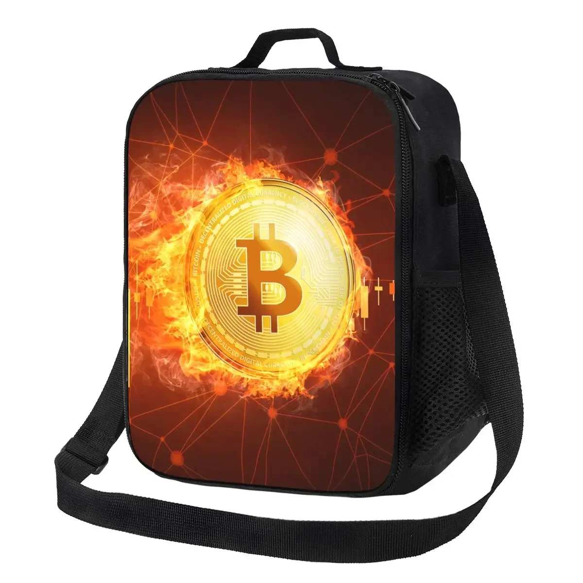 Bolsa de almuerzo con aislamiento de monedas de Bitcoin para mujer, Btc, Crypto, Enfriador de moneda, fiambrera térmica, oficina, Picnic, viaje