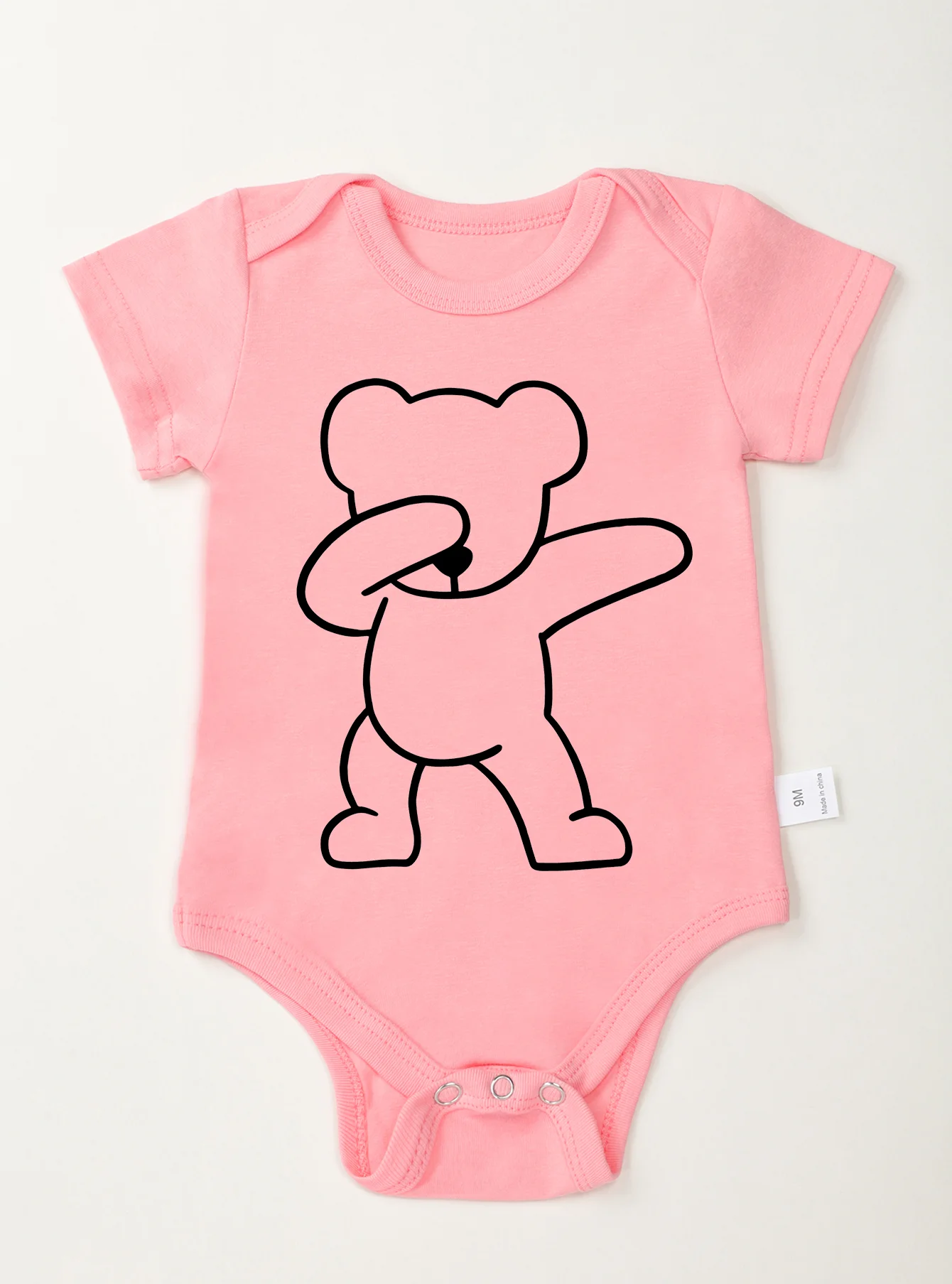 Harajuku Baby Girl Boy 0-24M Onesie Infant Short Sleeve Toddler Simple Newborn Bodysuit Jumpsuit Trendy Romper Bear Pattern