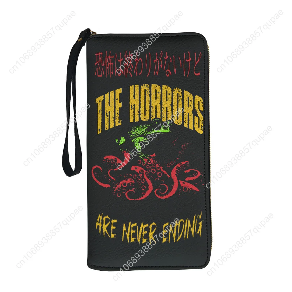 The Horrors Are Never Ending Yet I Remain Silly Custom Wallet Japanese Style Frog Zipper Long Wallets Double Print Wallet Gift
