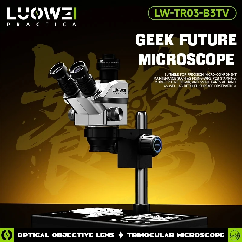 

LUOWEI LW-TR03-B3TV Geek Future Microscope High-definition Microscope 7-68X Magnification for Mobile Phone PCB Welding Repair