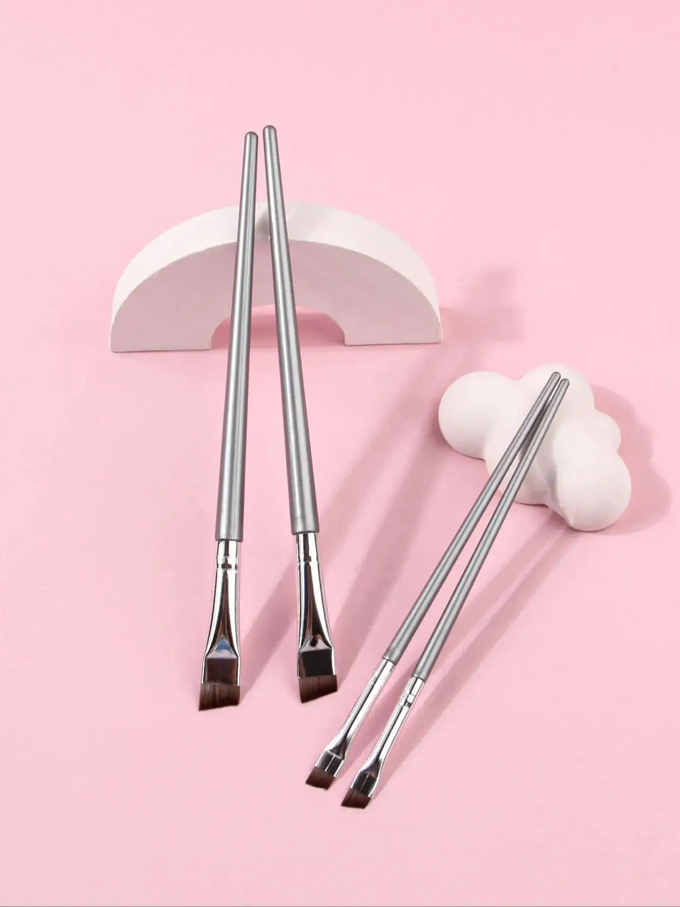 4 szt. Pędzel do eyelinera w płynie Ultra cienki, cienki, ukośny, płaski pędzel do brwi — zdjęcie 2
