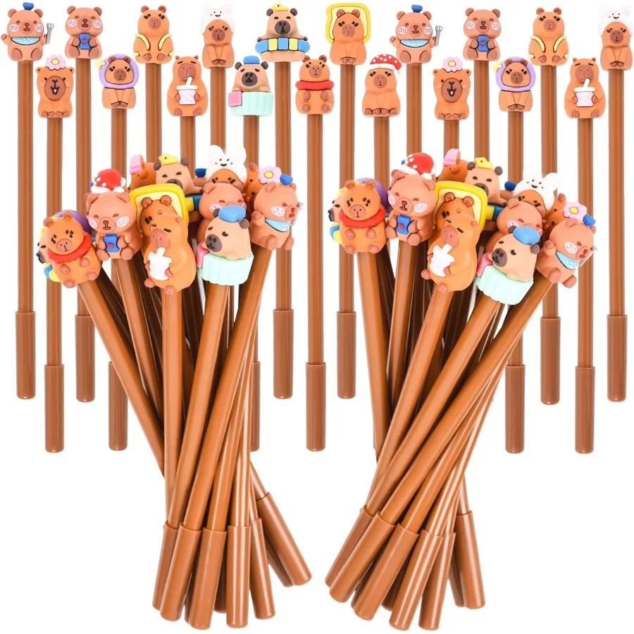 

48Pcs Capybara Cartoon Cute Fun Pens for Kawaii Animal Gel Black Ink Pen Cute Capybara Pens for School Office Home Student Pres