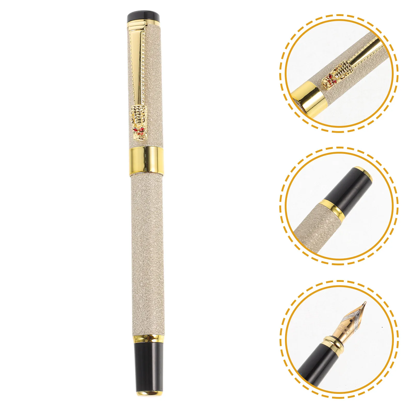 

Matte Metal Fountain Pen Iron Construction Comfort Grip Writing Pen for Students Teachers Calligraphy Drawing Office Gift