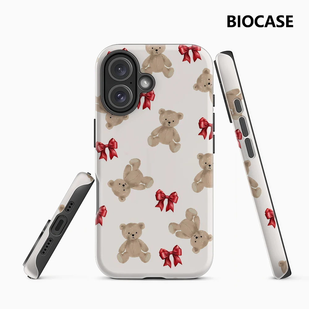 Teddybären und rote Schleifen IPhone 17 Must-Haves Handyhülle für IPhone 17 16 15 14 13 12 Pro Max Plus Doppelschichtige Rückseite