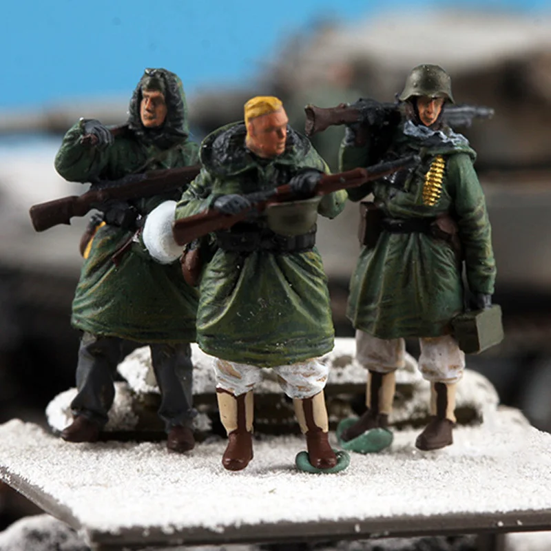 1:72 Scale Resin German Winter SS Machine Gun Group 3-person Scene Accessory Model Adult Toys Classics Gifts Static Display