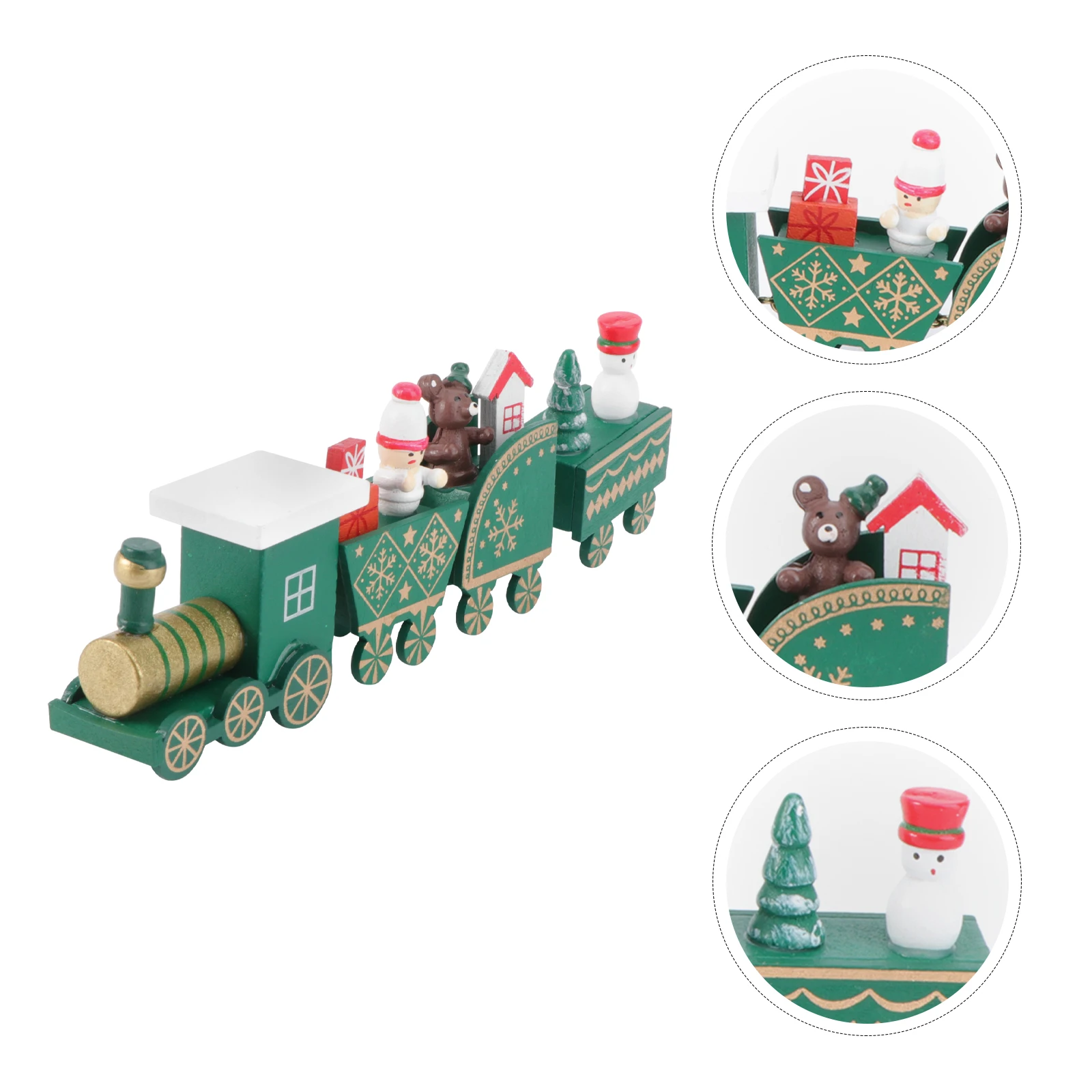 

Xmas Table Top Ornament Wooden Train Artificial Christmas Ornaments Decoration Car