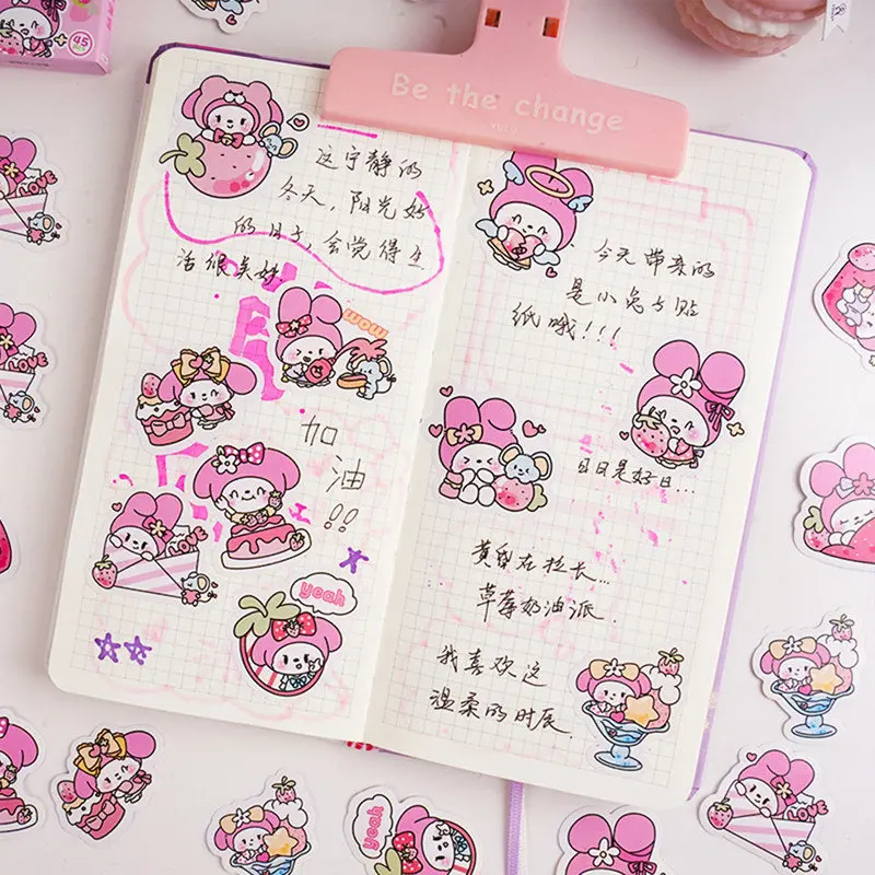 45 PCS Korean Cute Cartoon Animals Student Gift DIY Decorative Photo Albums,Diaries,Cups,Scrapbooks Material Stickers