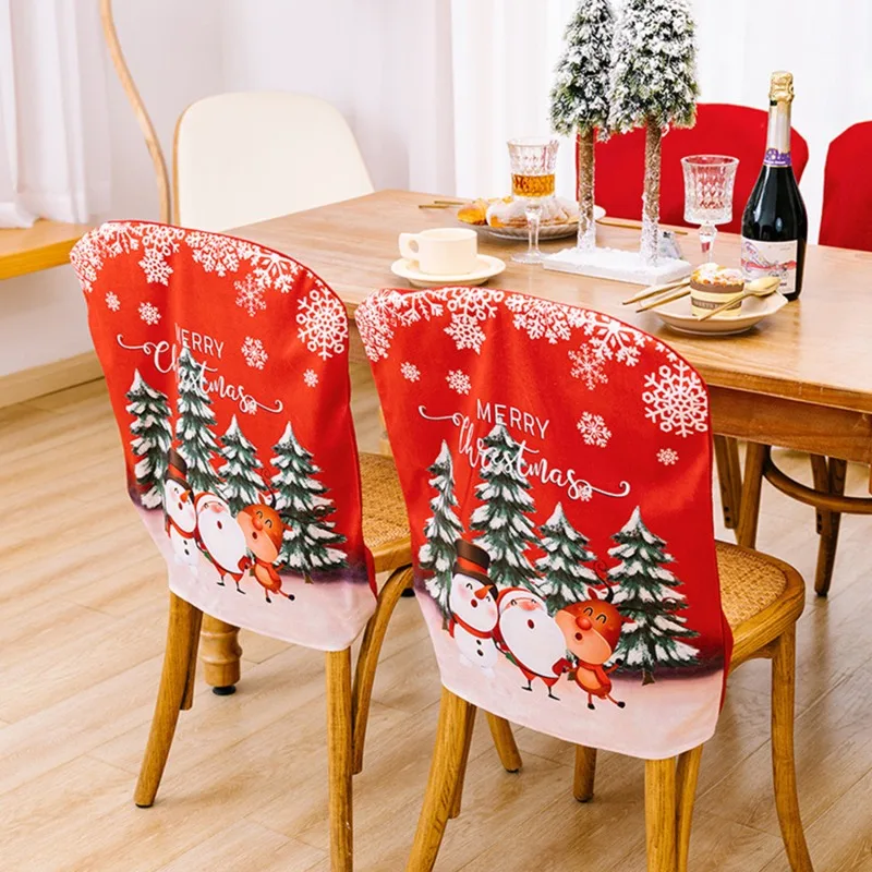 Christmas Chair Slipcover New Year Supplies Table Chair Covers Table Ornaments Reusable Decor for Wedding Engagement Anniversary