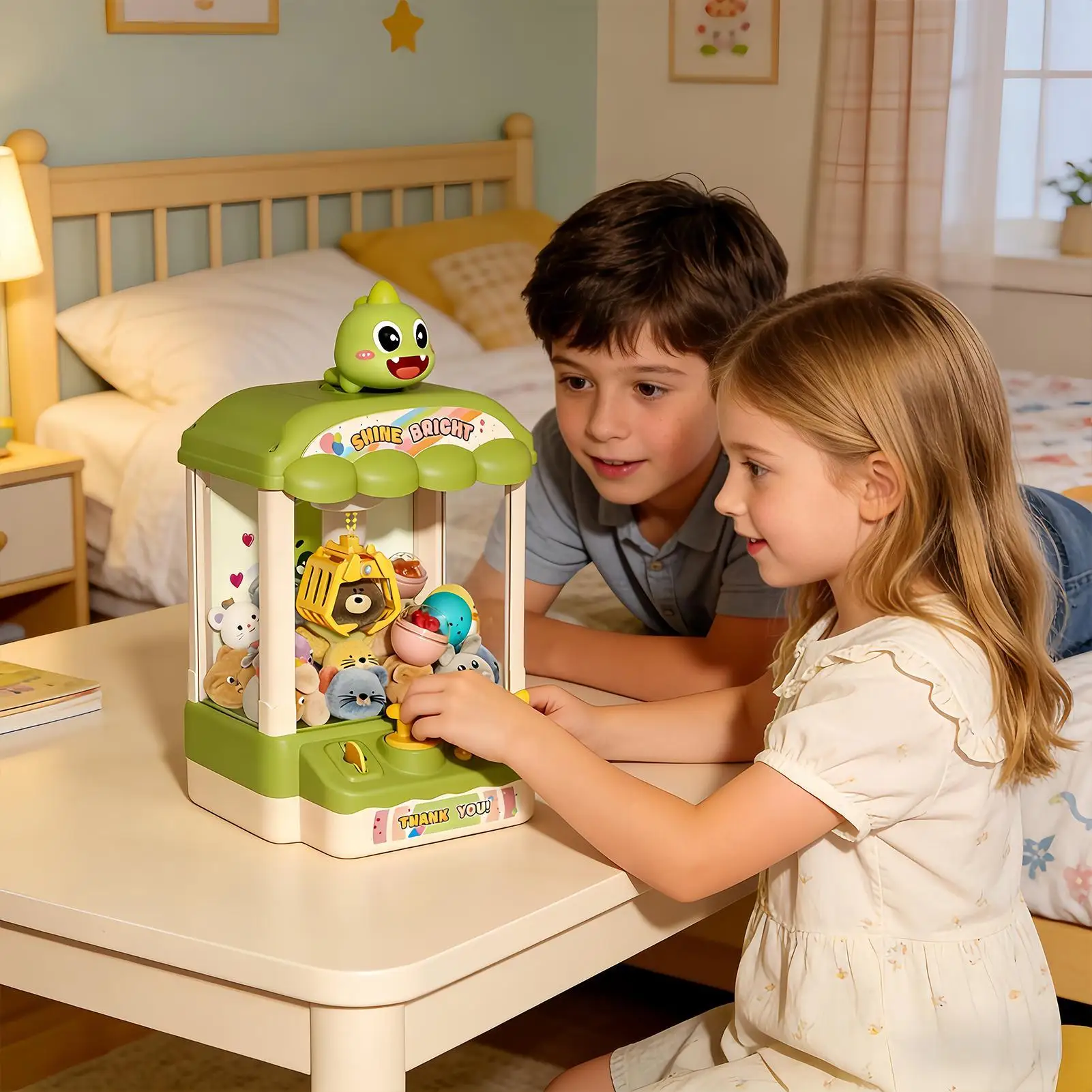 小さなクレーンゲーム 恐竜教室 景品 おもちゃ キャンディーグラバー 景品ディスペンサー 男の子 女の子 誕生日パーティー ホリデーゲームナイト用