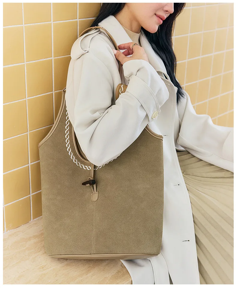 

Женская сумка через плечо большой вместимости — модная модная, минималистичная элегантность в стиле ретро, элитный смысл, портативный стиль