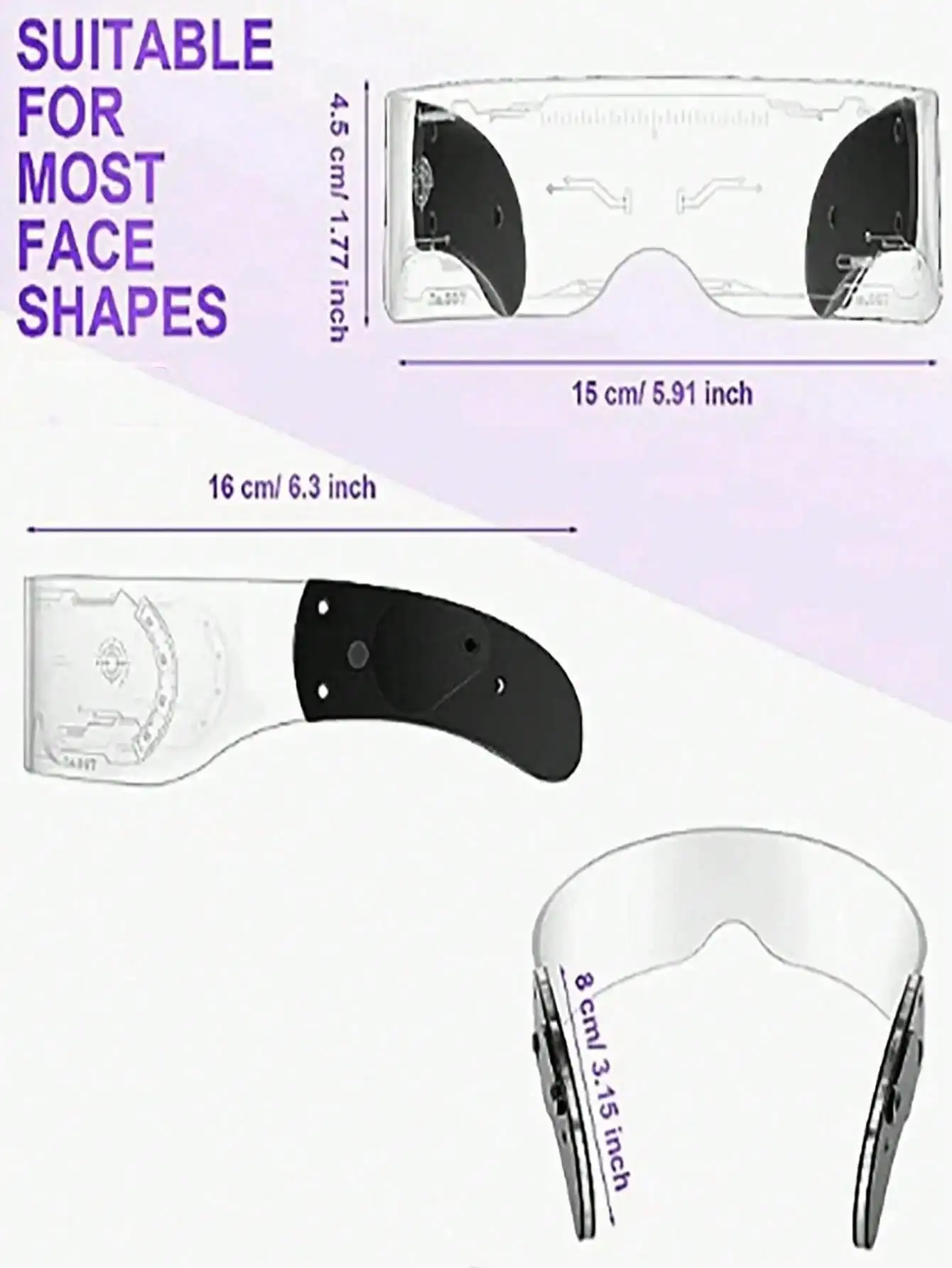 Future-tech glowing glasses Party bar music festival tech glasses rave sci-fi Christmas eyewear view 6