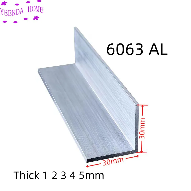 30 مللي متر x 30 مللي متر سلسلة 6063 الزاوية اليمنى الألومنيوم L-شكل سبائك الألومنيوم الألومنيوم متفوقا مثلث الشخصي لتقوم بها بنفسك