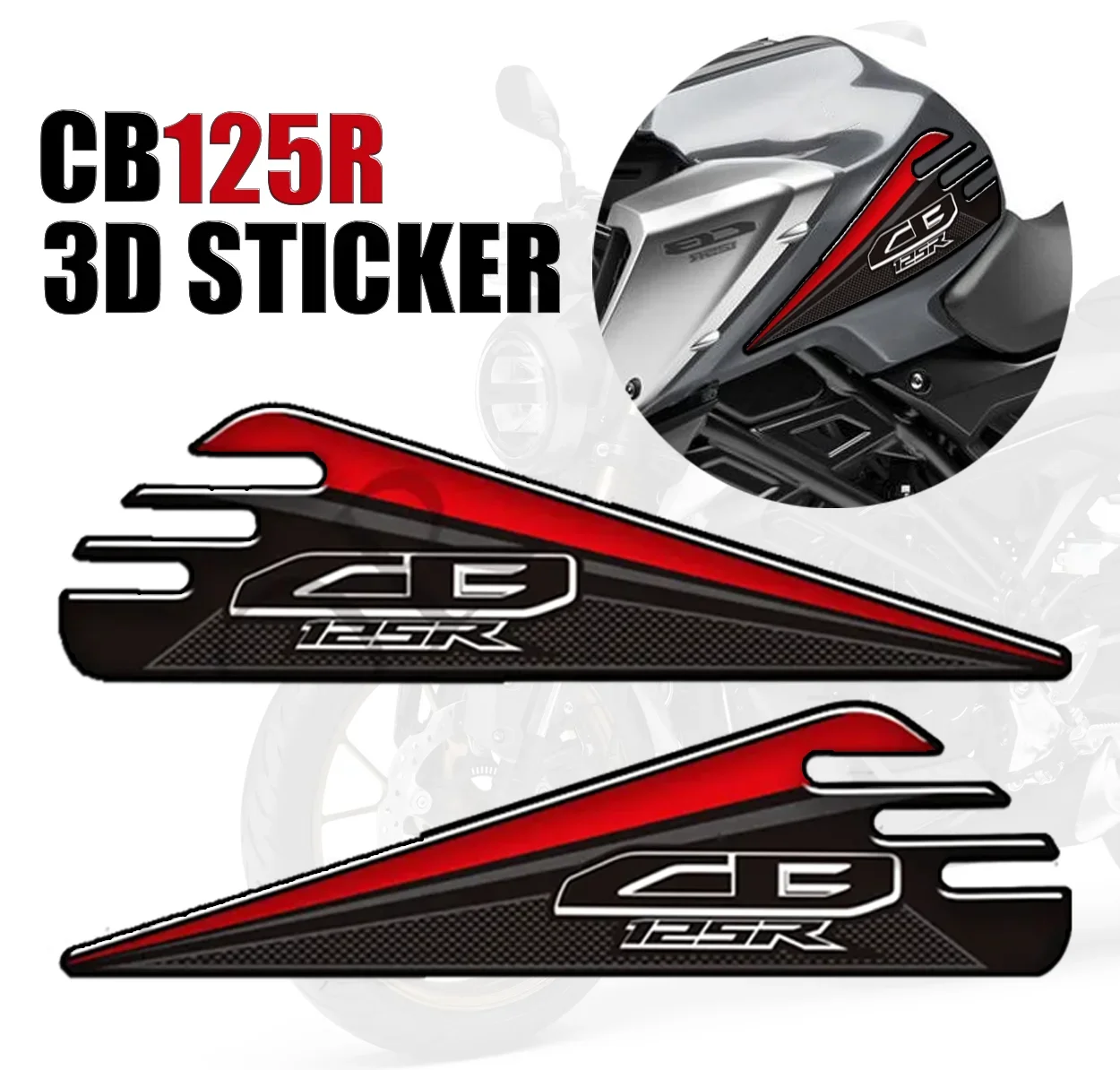 CB125R For Honda CB125R adhesive Side Grips Tank Pad Stickers Gas Fuel Oil Kit Knee Protector  2018 2019 2020 2021 2022