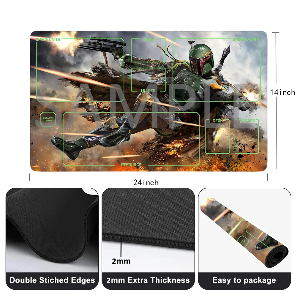 SWD Playmat Free Storage Bag Size 24X14IN TCG Protective Mats Scratch-Resistant Durable Mouse Pad 22