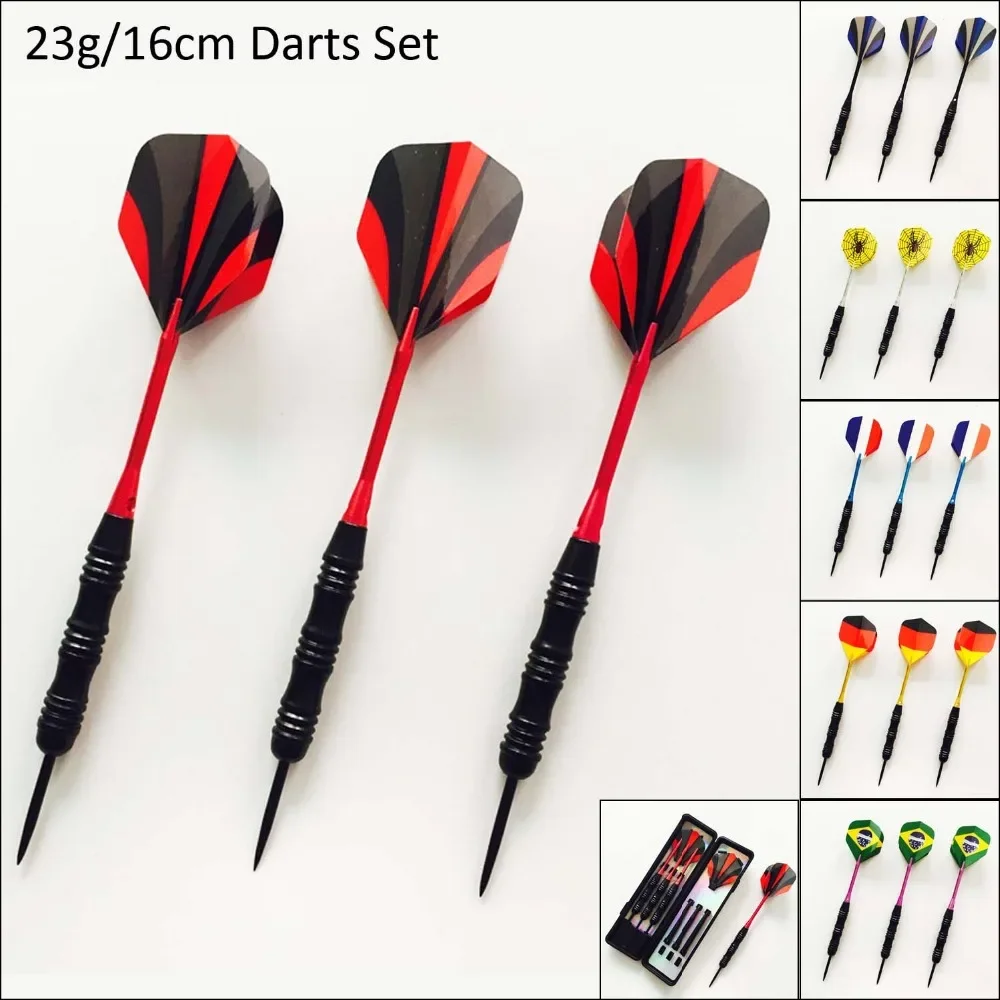 3pcs Nickel Plated Dart Kit with Aluminum Shafts, Stainless Steel Tips, and Plastic Shafts - Toy Set