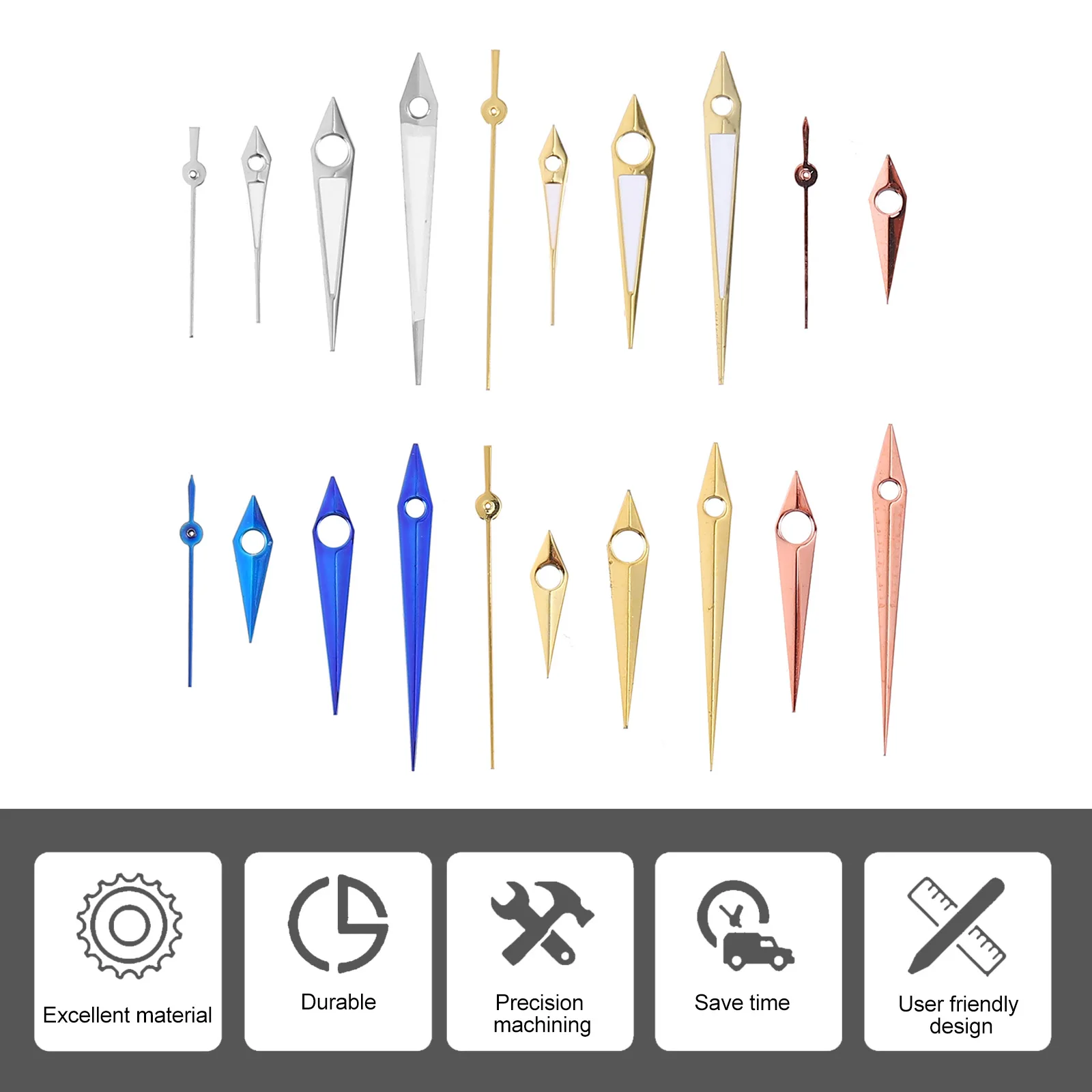 

Hour Minute Second H Set Watch Pointers Replacement Kit Durable Plastic Aluminum Repair Accessories Lightweight Watches